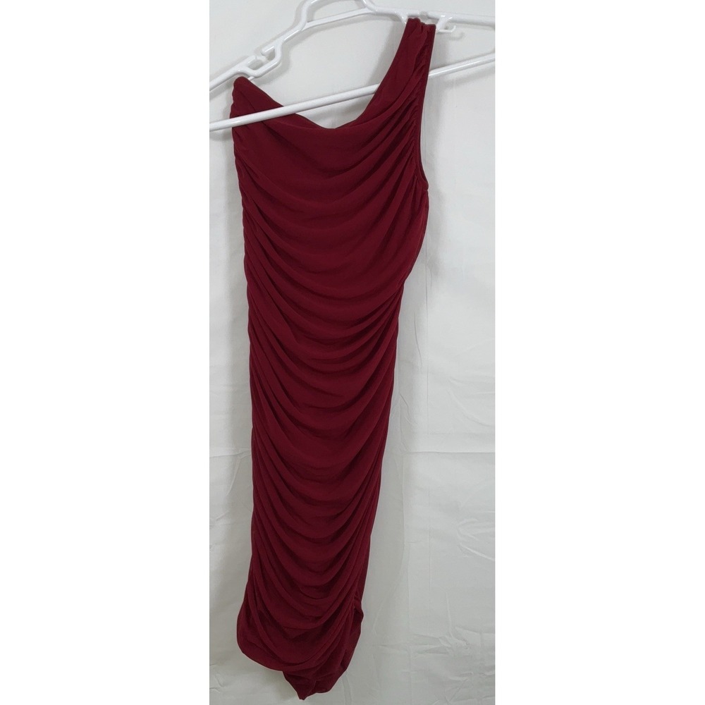 NWT Women's Pretty Garden Cold Shoulder Ruched Bodycon Dress Red - Small - Picture 5 of 8